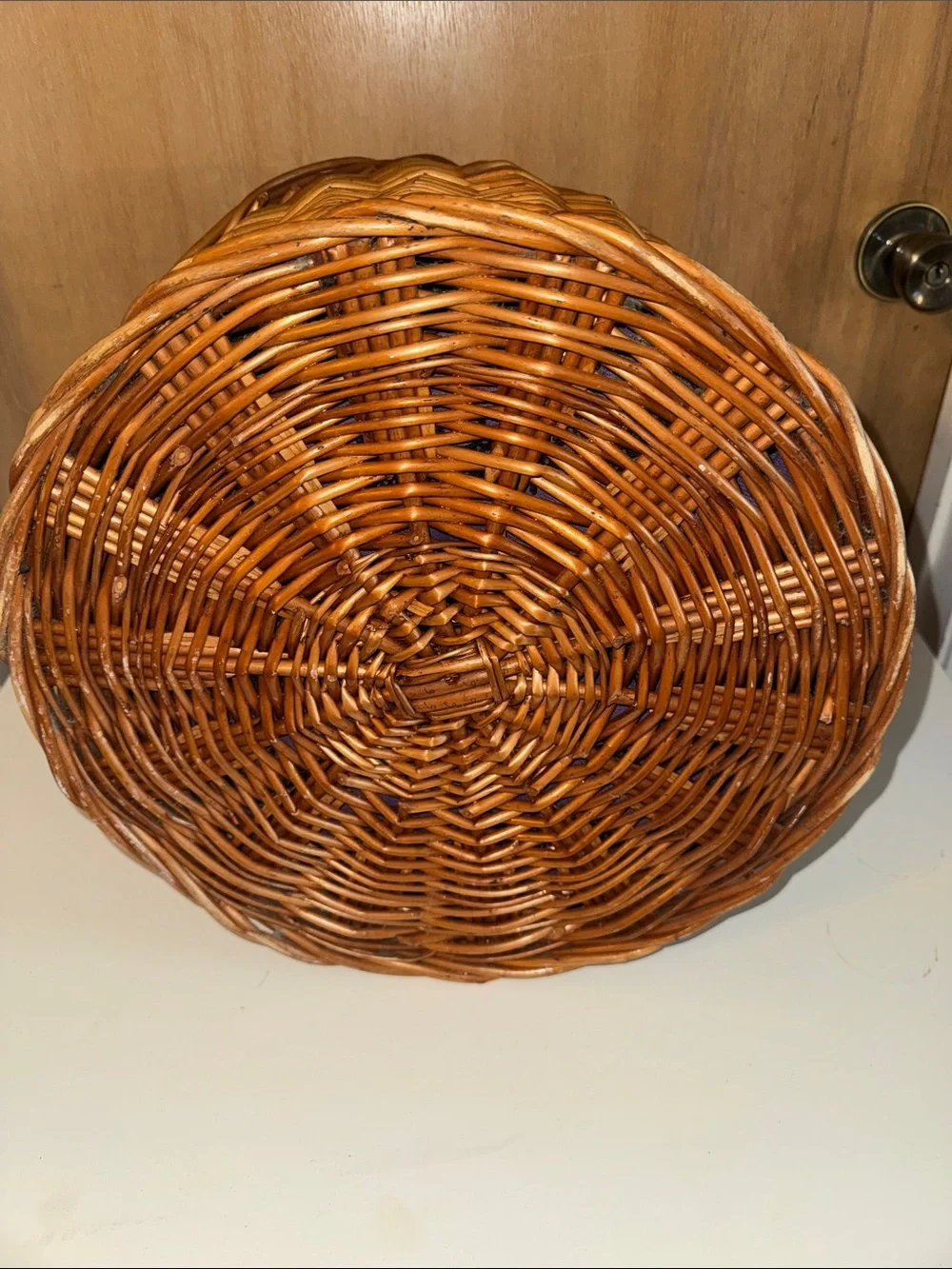 Breathable Wicker Hooded Domed Basket-Style Cat Pet Bed Thick Cushion